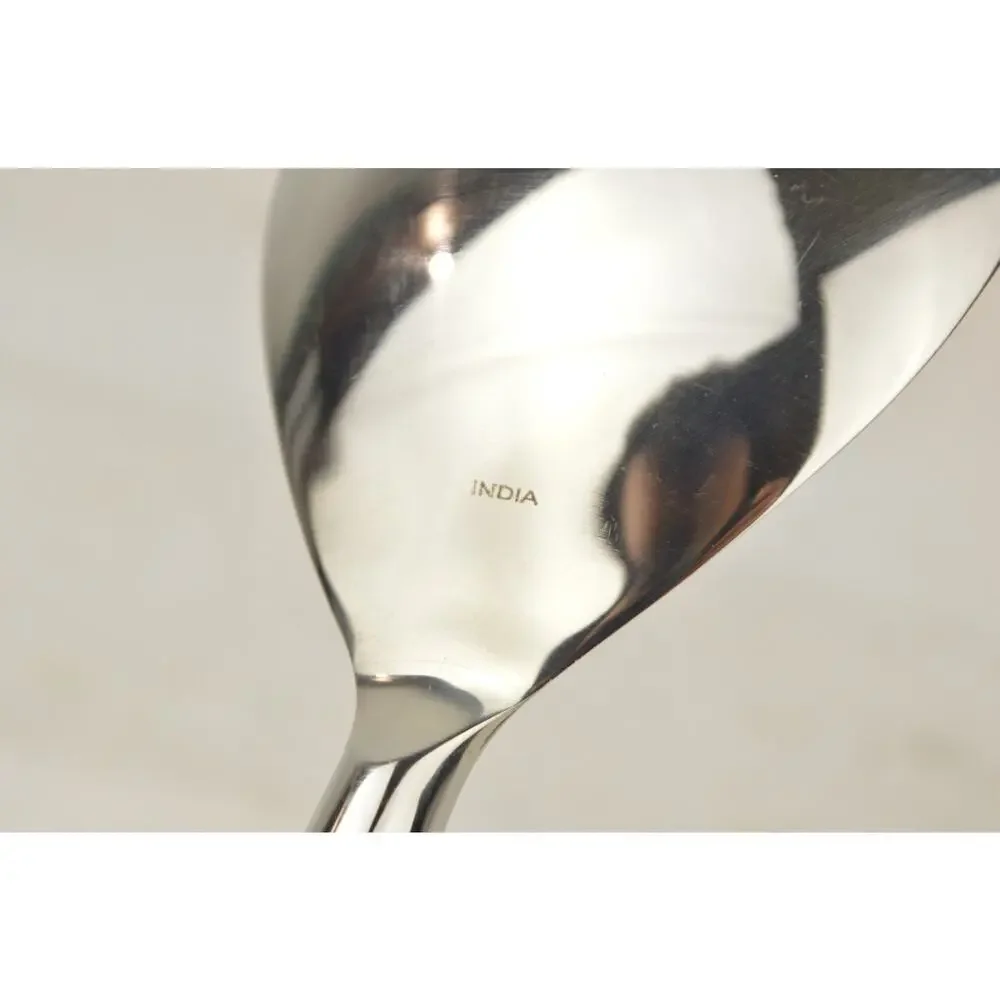 Vintage Silver Tone Salad Serving Spoon Fork Set Ornate Handles Made in India
